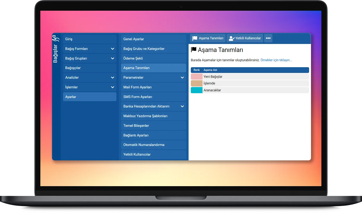 Bağışları Aşamalara Göre Yetkilendirme