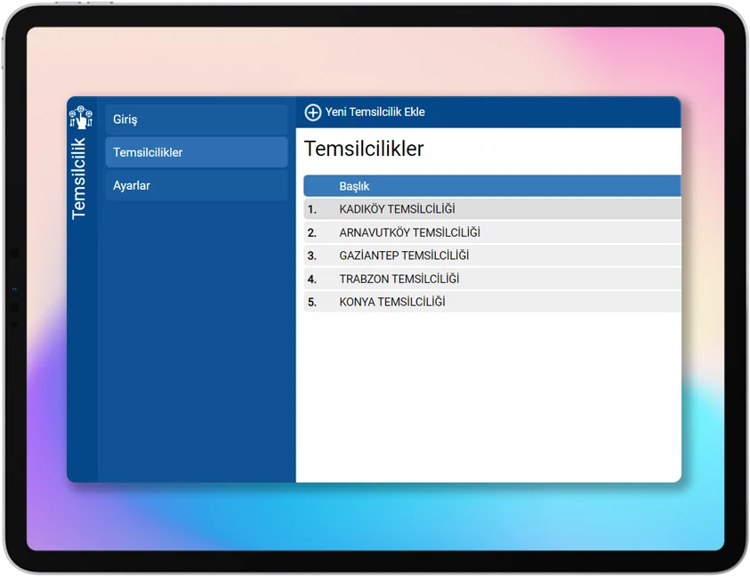 Temsilcilik Uygulaması