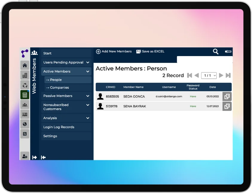 Website Panel Only for Members