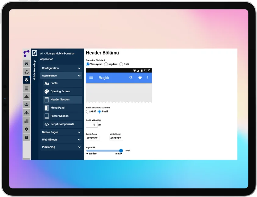 IOS and Android Management Panel